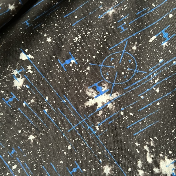 Blue and Black Star Wars Dress with tie fighters and silver belt - Picture 4 of 8